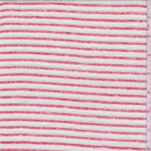 3/4 YD PC-White/Orange Stripe Slubbed Sweater Knit Fabric