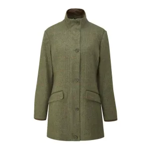 Alan Paine Combrook Ladies Waterproof Tweed Field Coat - Heath