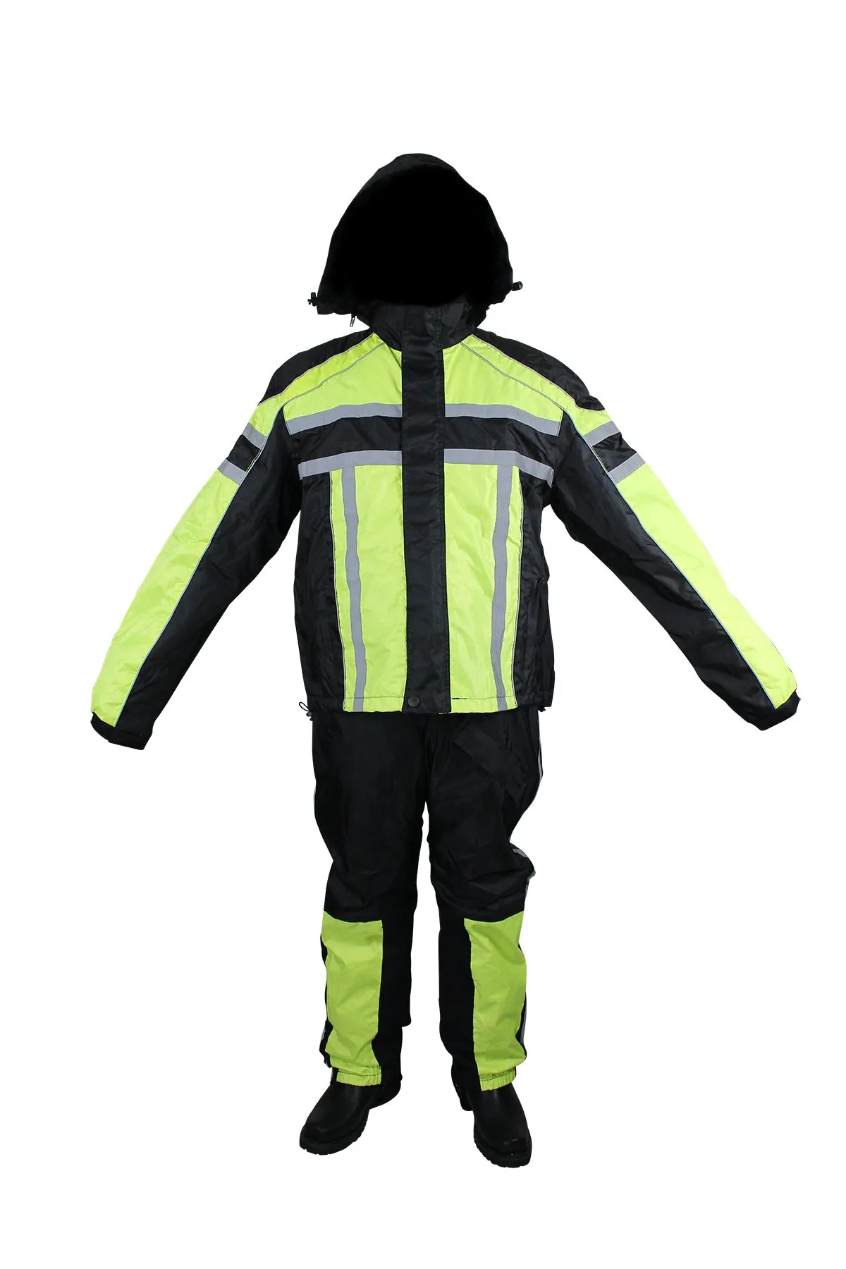 Black/Flourescent Textile Two-Piece Rain Suit By Dream Apparel®