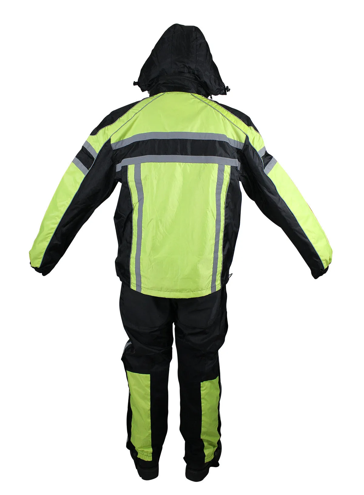 Black/Flourescent Textile Two-Piece Rain Suit By Dream Apparel®