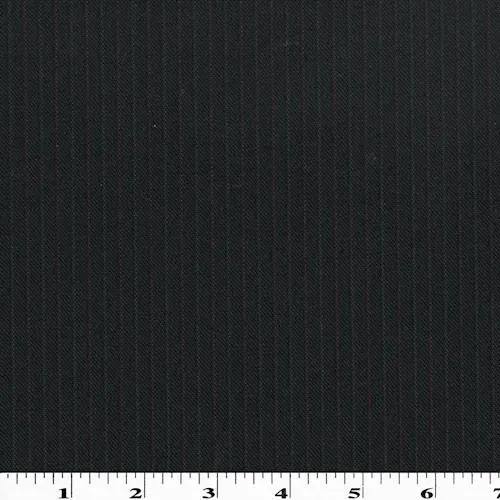 Black/Gray/Red Wool Pinstripe Twill Suiting Fabric