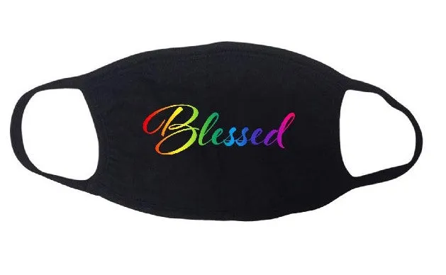 Blessed colorful stretchy designer faith-based face mask