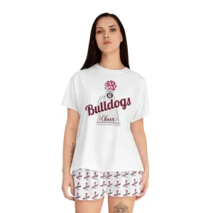 Bulldogs Cheer Women's Short Pajama Set (AOP),