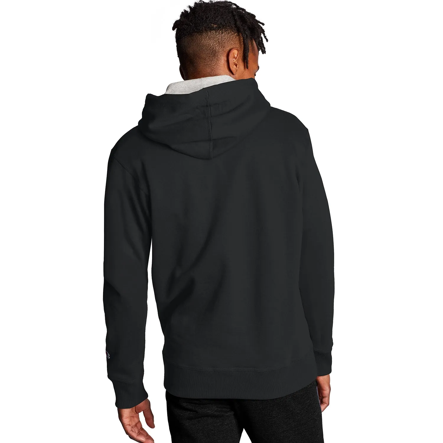 Champion Men's Powerblend Fleece Hoodie Script Logo Black