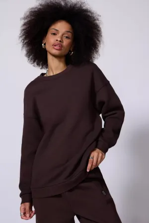 Comfort Fleece Relaxed Sweatshirt - Chocolate Brown