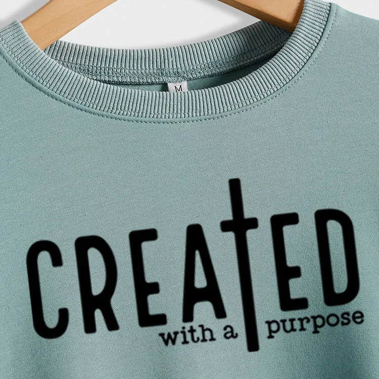 CREATED WITH A PURPOSE Loose Fall and Winter Long-sleeved Sweater