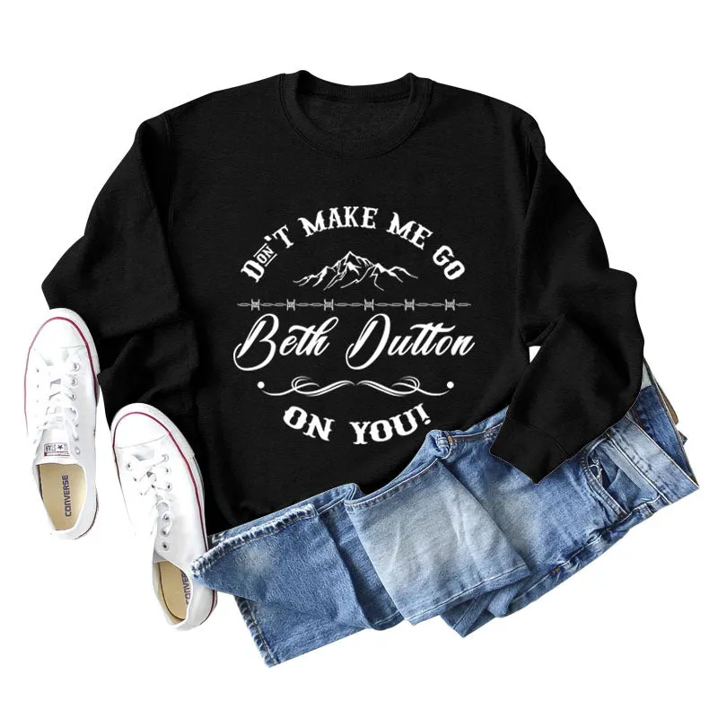 Don't Make Me Women's Round Neck Loose Long-sleeved Large Size Sweater