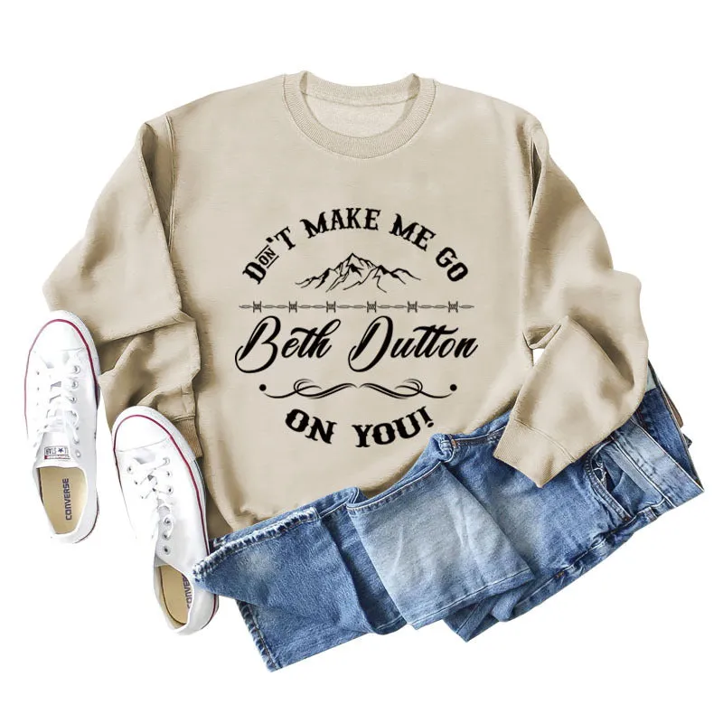 Don't Make Me Women's Round Neck Loose Long-sleeved Large Size Sweater