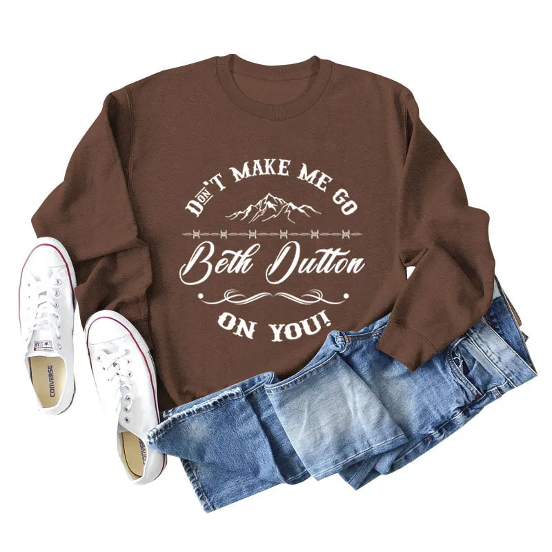 Don't Make Me Women's Round Neck Loose Long-sleeved Large Size Sweater