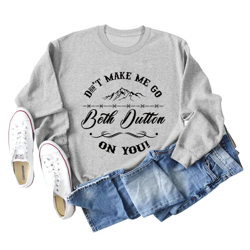 Don't Make Me Women's Round Neck Loose Long-sleeved Large Size Sweater