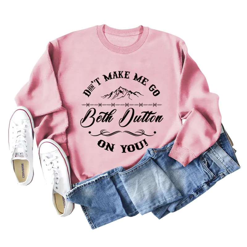 Don't Make Me Women's Round Neck Loose Long-sleeved Large Size Sweater