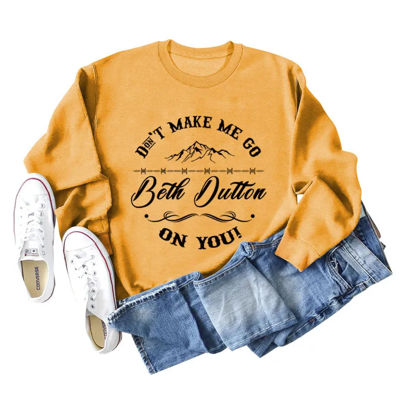 Don't Make Me Women's Round Neck Loose Long-sleeved Large Size Sweater