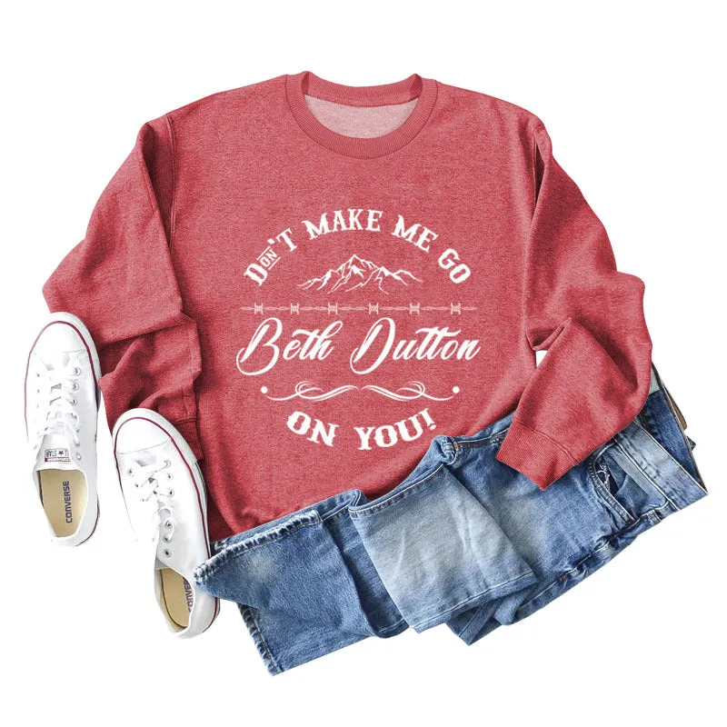 Don't Make Me Women's Round Neck Loose Long-sleeved Large Size Sweater