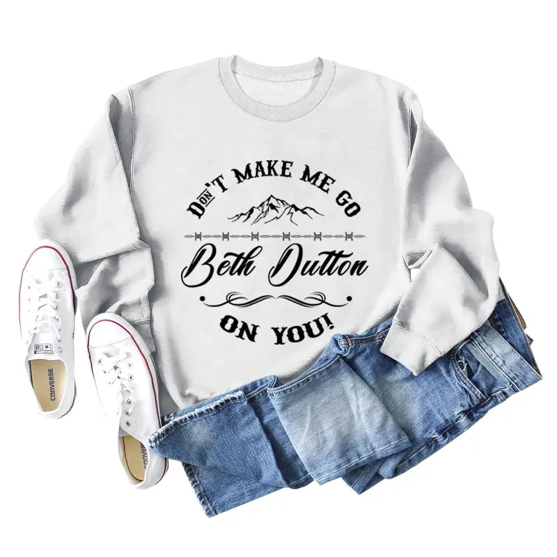 Don't Make Me Women's Round Neck Loose Long-sleeved Large Size Sweater