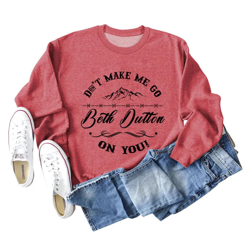 Don't Make Me Women's Round Neck Loose Long-sleeved Large Size Sweater