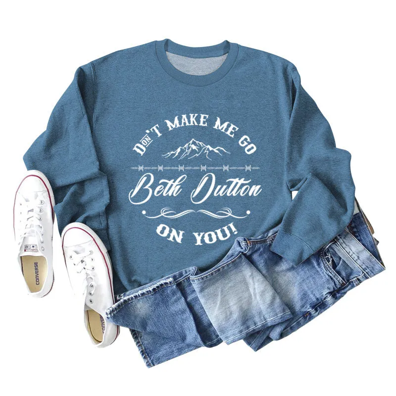 Don't Make Me Women's Round Neck Loose Long-sleeved Large Size Sweater