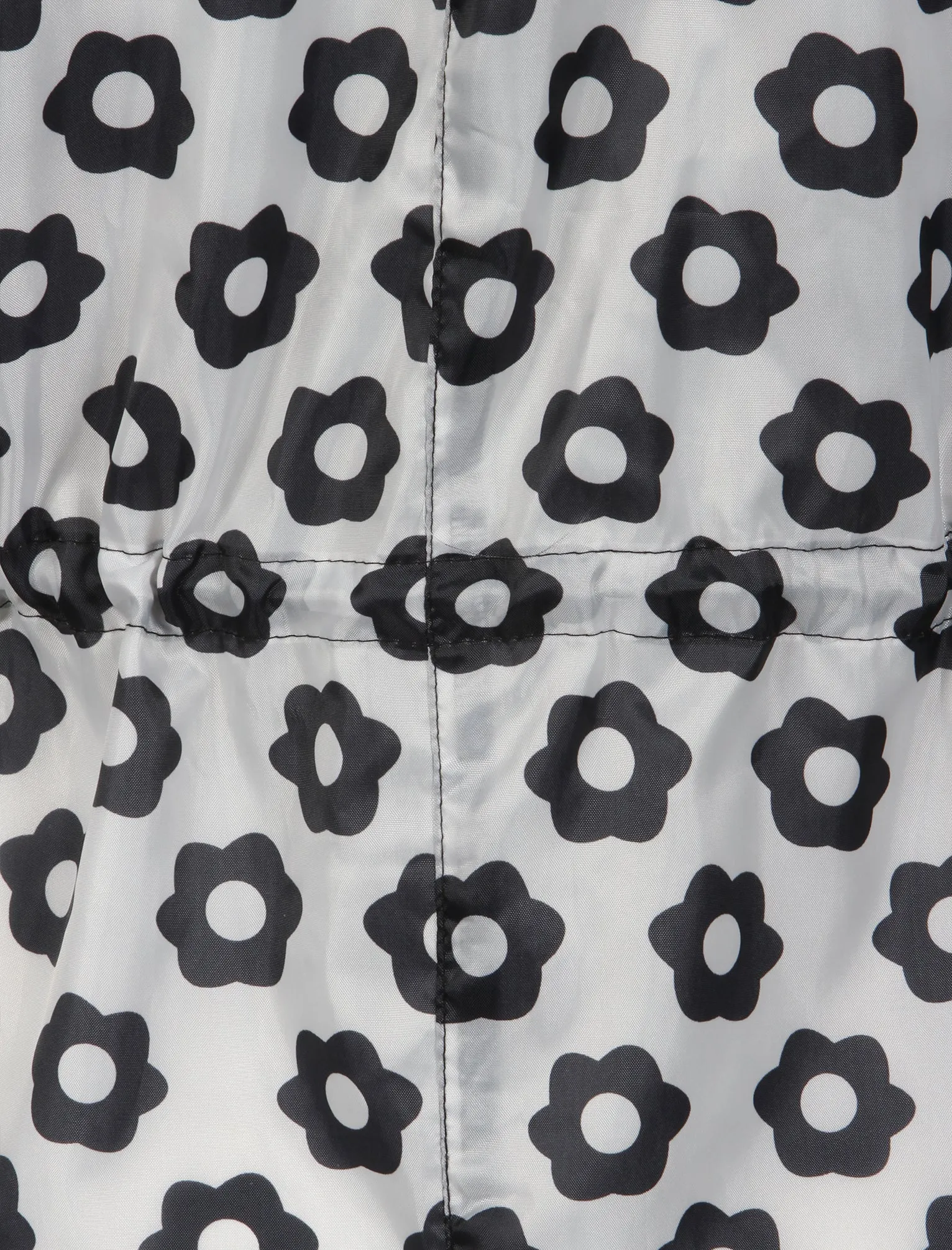 Ella Pac A Mac Lightweight Jacket in Black / White Daisy Print