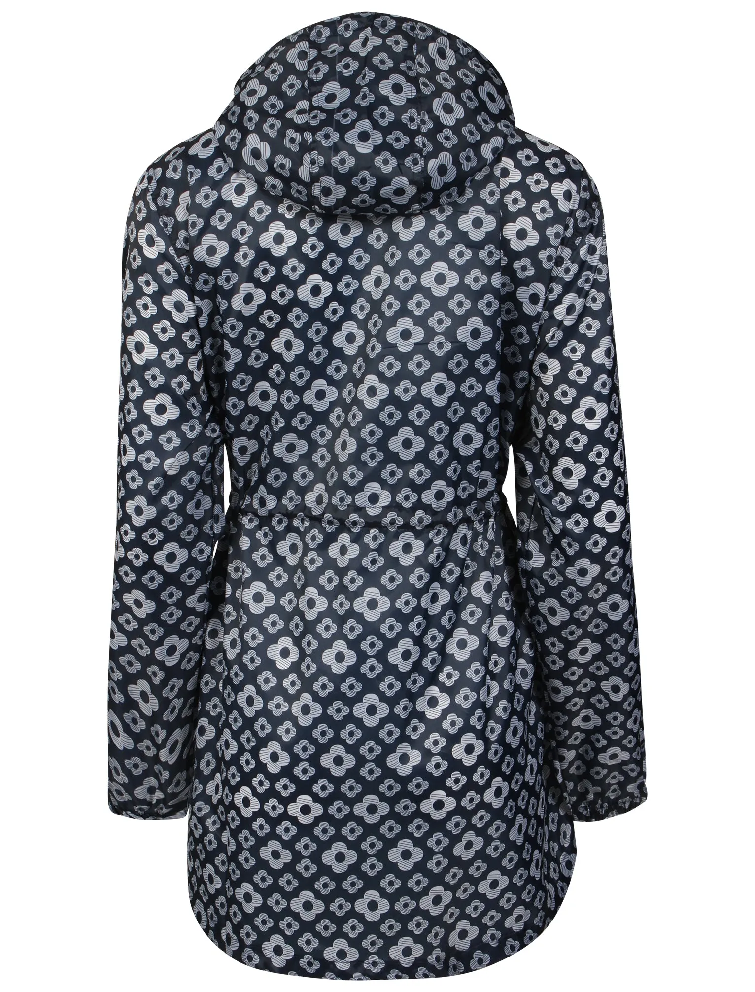 Emma Pac A Mac Lightweight Jacket in Navy Line Print