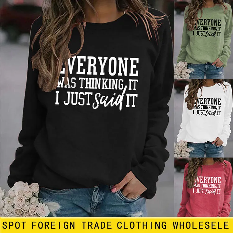 EVERYONE Was Thinkingwish Autumn and Winter Casual Tops Large Size Long-sleeved Sweater