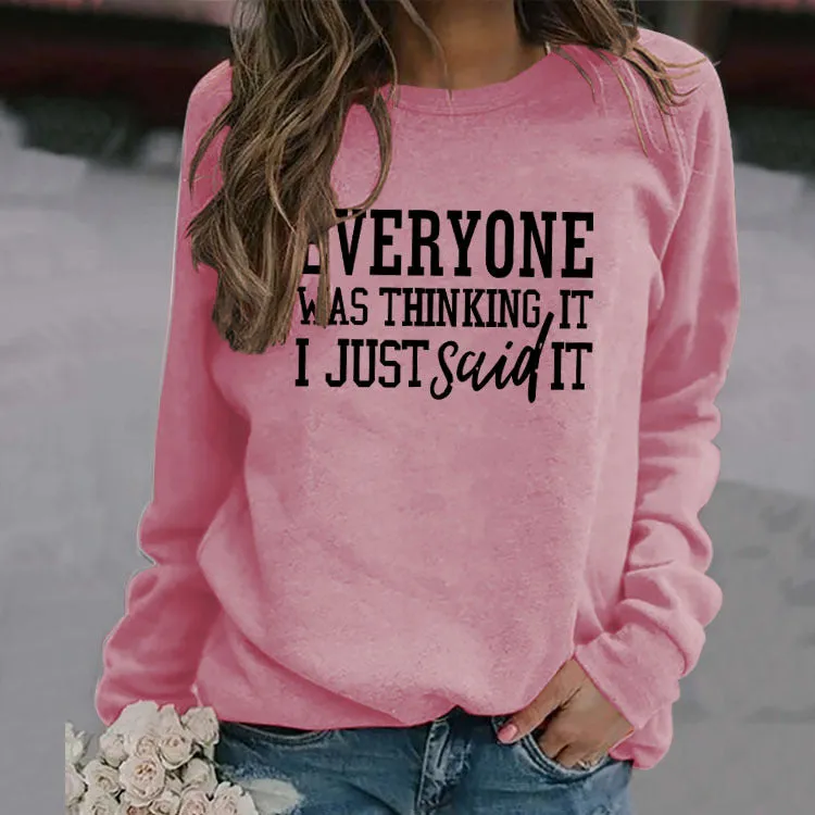 EVERYONE Was Thinkingwish Autumn and Winter Casual Tops Large Size Long-sleeved Sweater