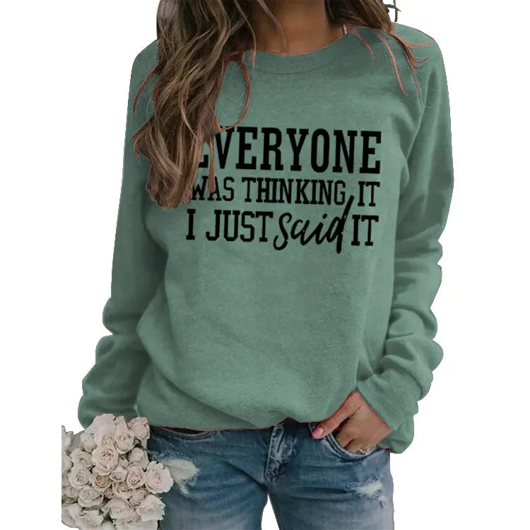 EVERYONE Was Thinkingwish Autumn and Winter Casual Tops Large Size Long-sleeved Sweater