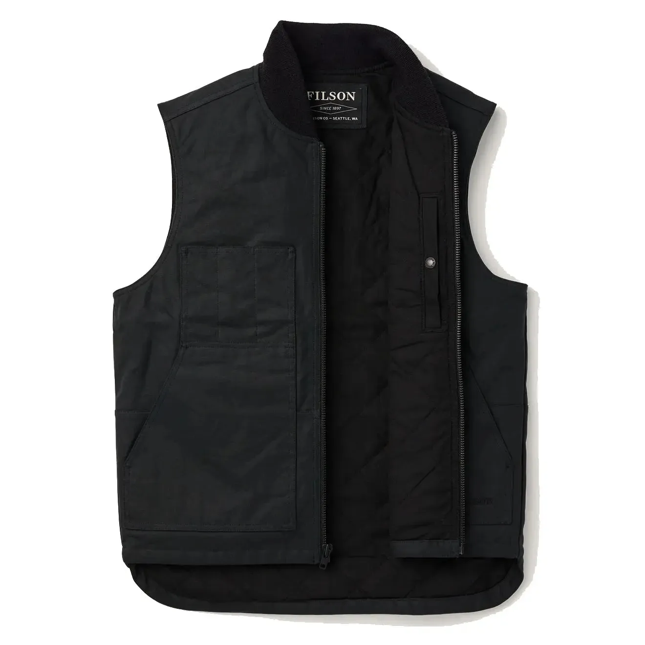 Filson Tin Cloth Insulated Work Vest Black