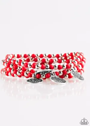 Gypsy Globetrotter Red Bracelet - Paparazzi Accessories