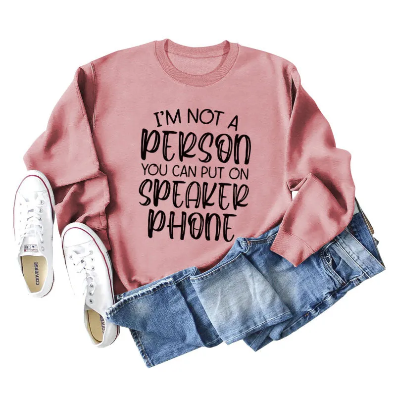 I'M NOT A PERSON YOU CAN Women's Round Neck Loose Long-sleeved Sweater