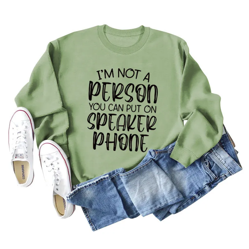 I'M NOT A PERSON YOU CAN Women's Round Neck Loose Long-sleeved Sweater