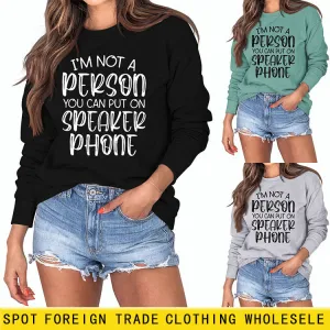 I'M NOT A PERSON YOU CAN Women's Round Neck Loose Long-sleeved Sweater