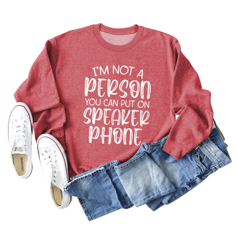 I'M NOT A PERSON YOU CAN Women's Round Neck Loose Long-sleeved Sweater