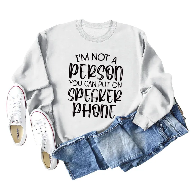 I'M NOT A PERSON YOU CAN Women's Round Neck Loose Long-sleeved Sweater