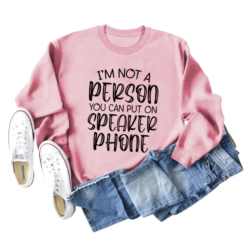 I'M NOT A PERSON YOU CAN Women's Round Neck Loose Long-sleeved Sweater