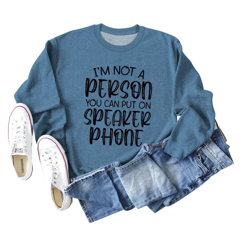 I'M NOT A PERSON YOU CAN Women's Round Neck Loose Long-sleeved Sweater