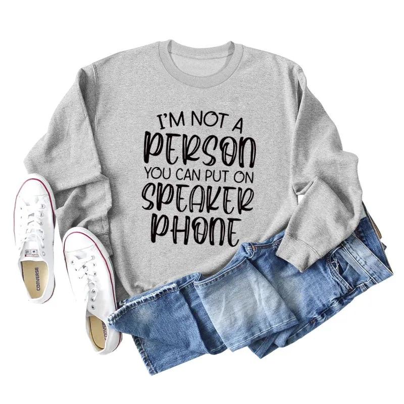 I'M NOT A PERSON YOU CAN Women's Round Neck Loose Long-sleeved Sweater