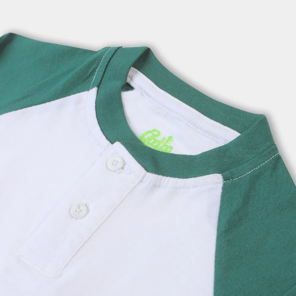 Infant Boys R-N T-Shirt Raglan - White/Green