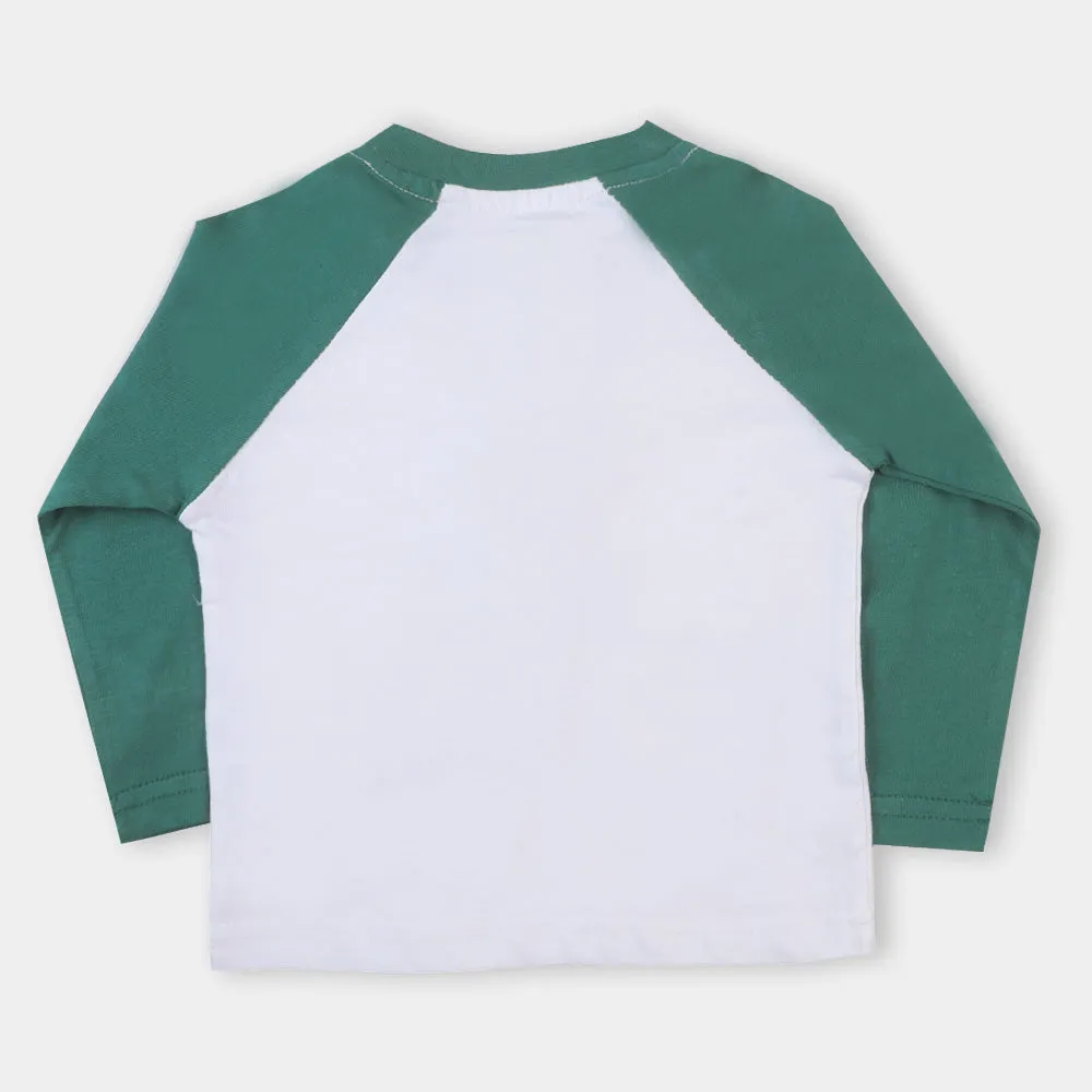 Infant Boys R-N T-Shirt Raglan - White/Green