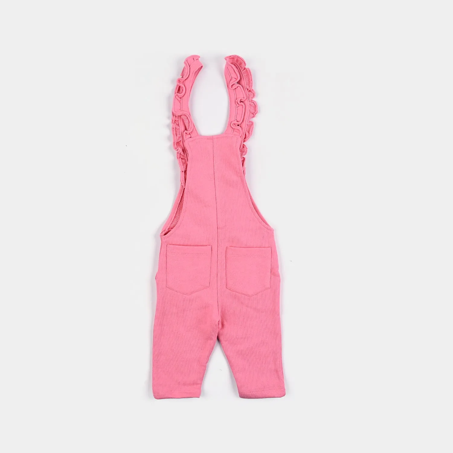 Infant Girls Cotton Terry Dangri-Pink