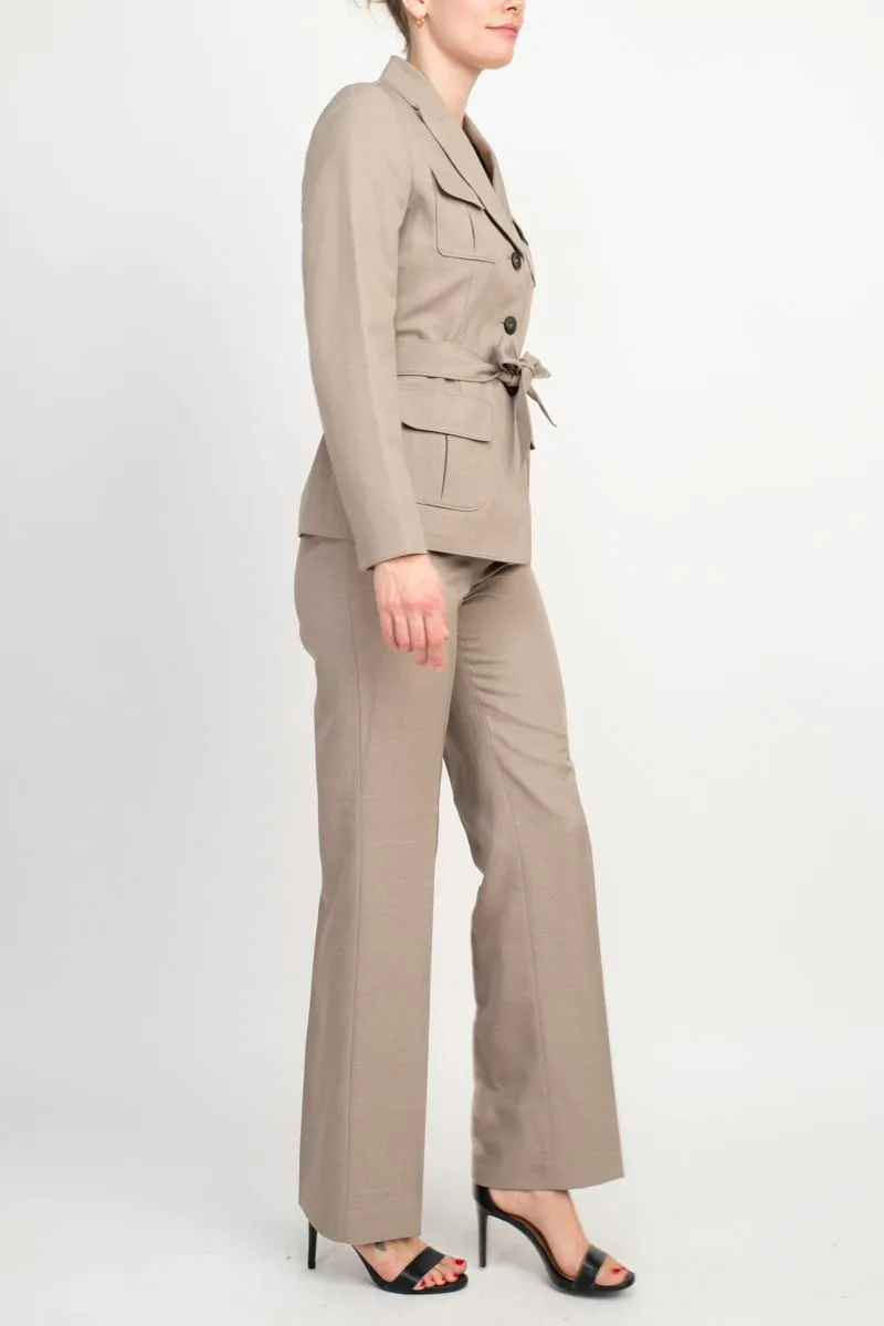 Le Suit Petite Two Piece Mélange Jacket And Pant Set