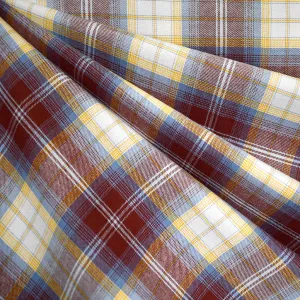 Multi Plaid Cotton Flannel Shirting Rust/Vanilla