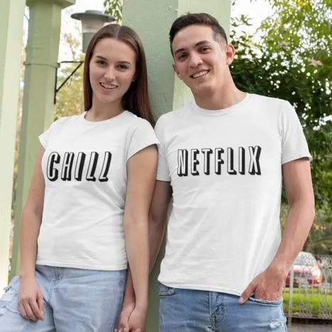 Netflix and Chill Parody: Matching Set for Couples, Ideal Valentine or Halloween Costume