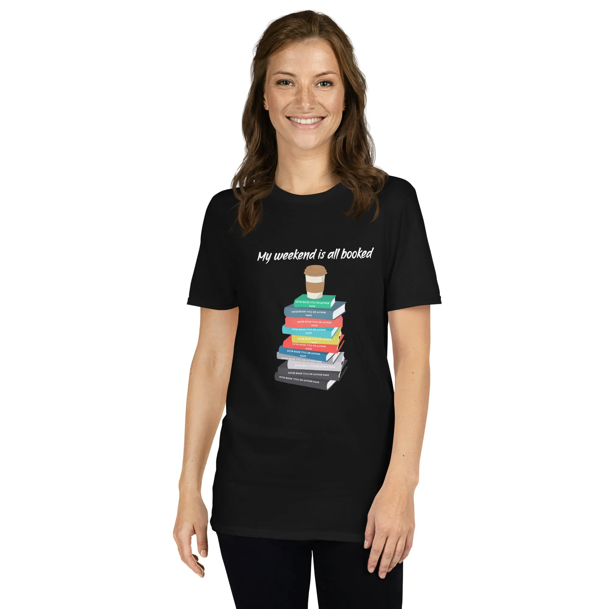 Personalized Book Stack T-Shirt - Add your own books/authors