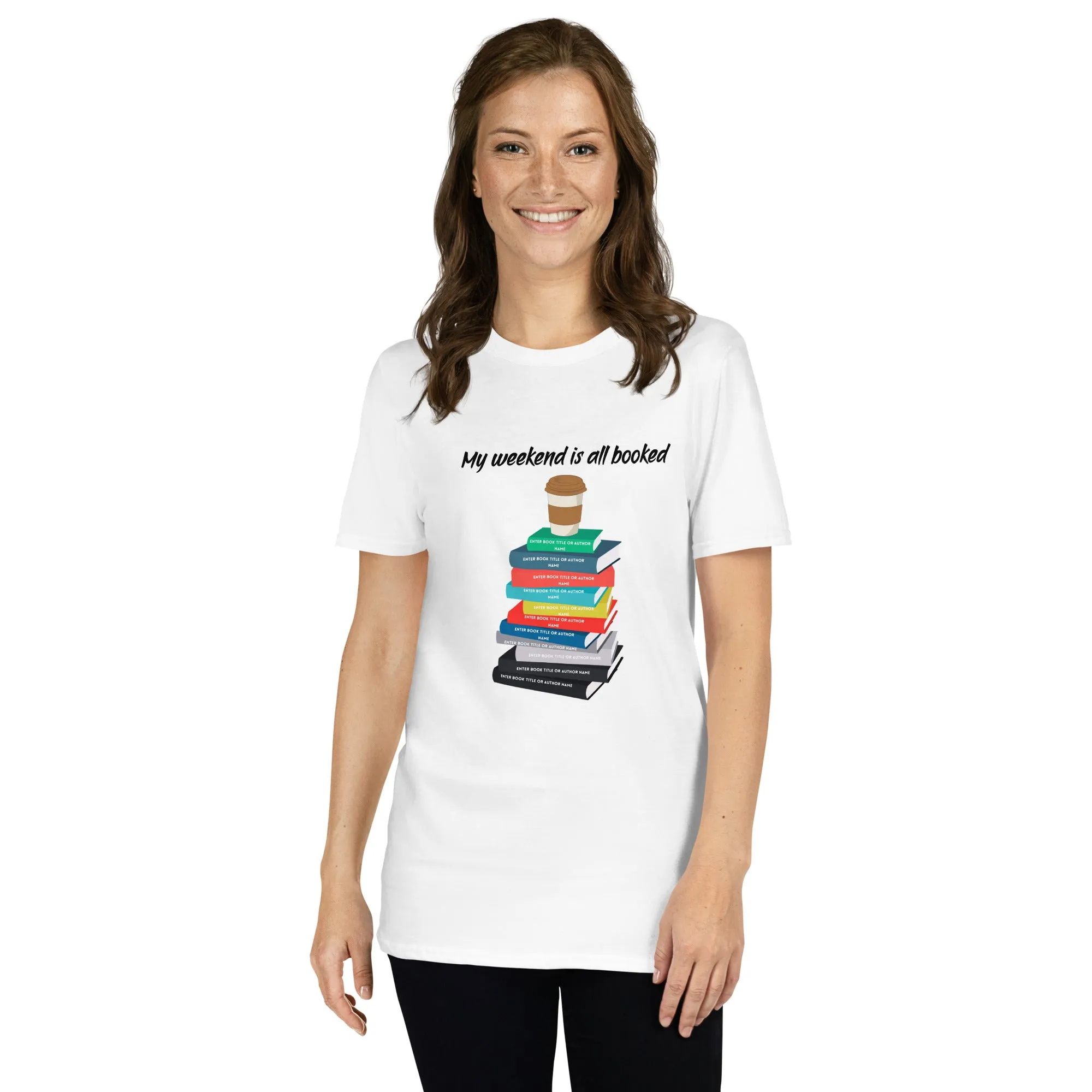 Personalized Book Stack T-Shirt - Add your own books/authors