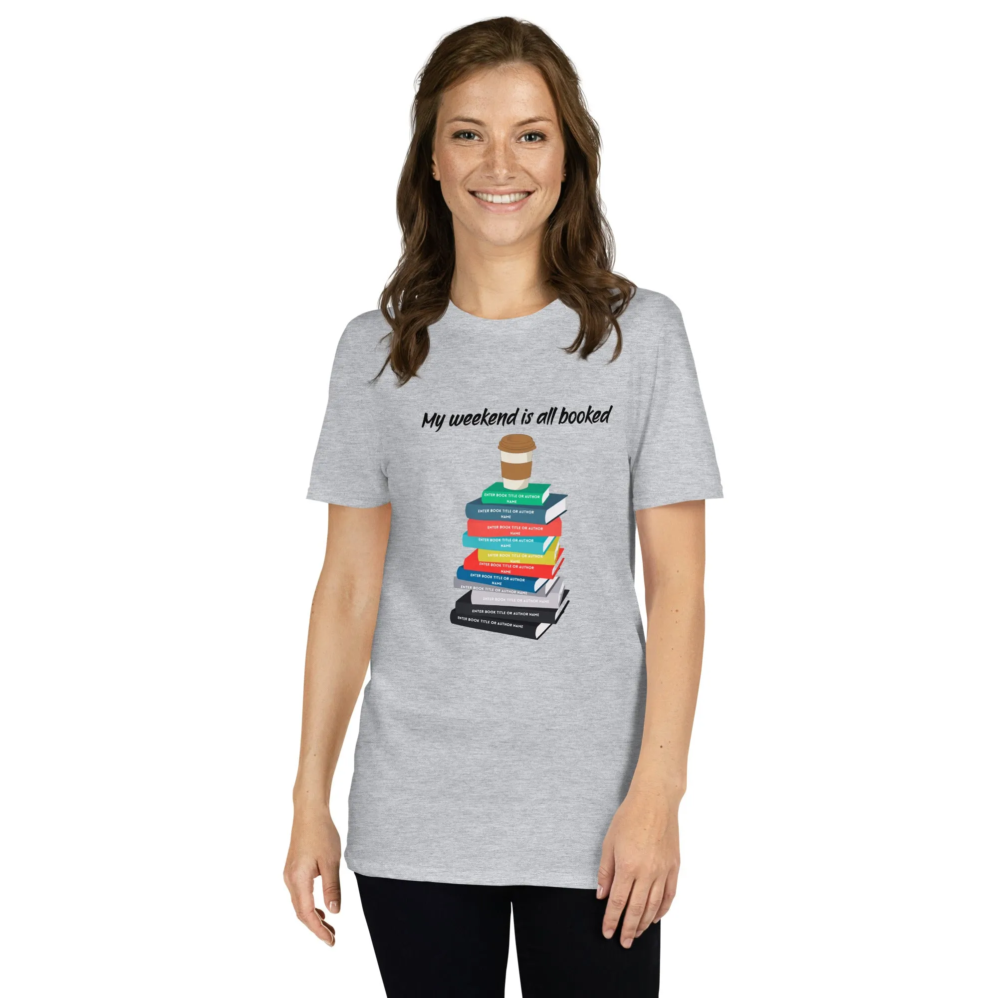 Personalized Book Stack T-Shirt - Add your own books/authors