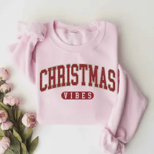 "Christmas Vibes" Sweatshirt – Festive Holiday Style, Customizable Colors