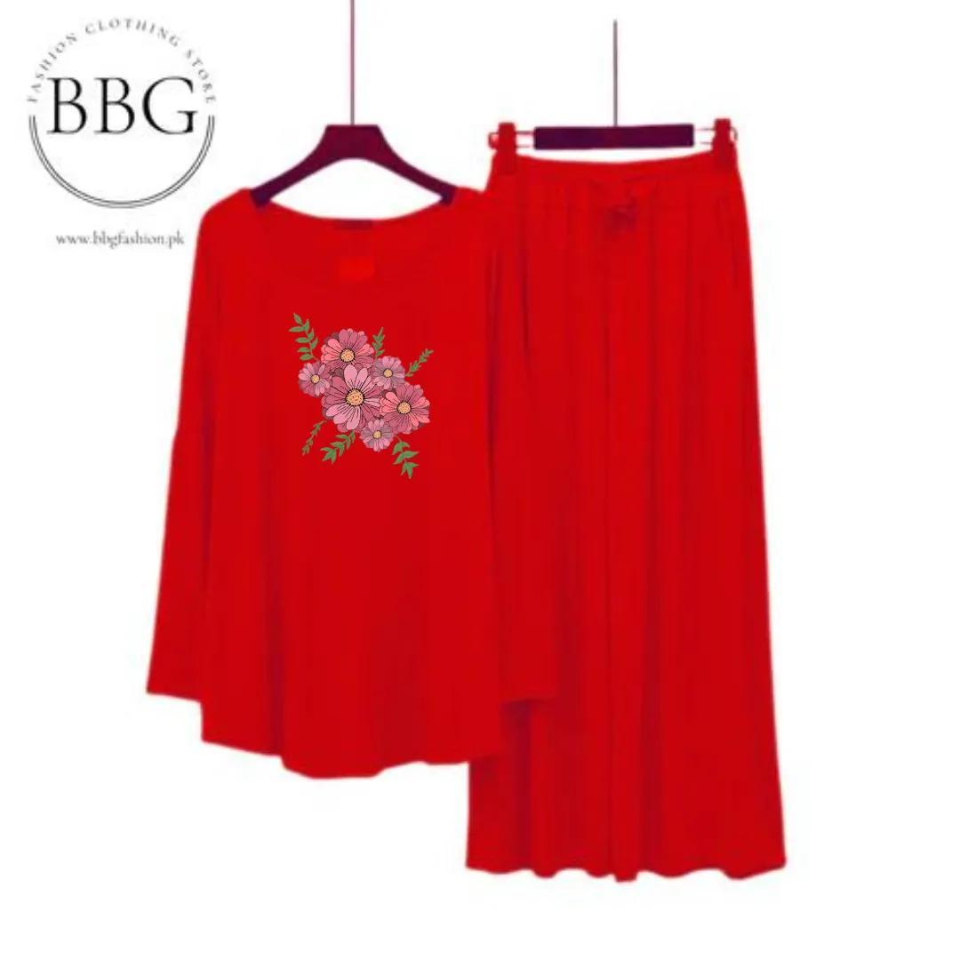 Red Flower Design Women Loungewear ARTICLE # 52