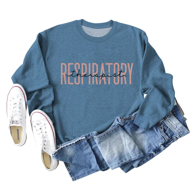 Respiratory Thermopist Letters Loose Oversize Long Sleeve Sweater