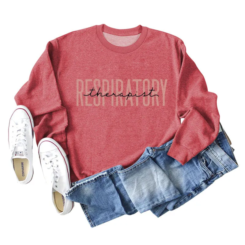 Respiratory Thermopist Letters Loose Oversize Long Sleeve Sweater