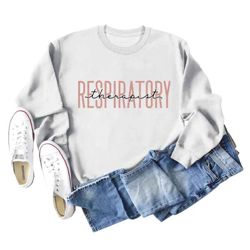 Respiratory Thermopist Letters Loose Oversize Long Sleeve Sweater