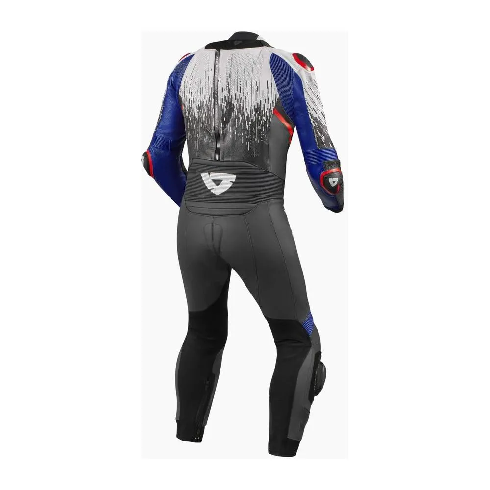 Revit Quantum 2 One Piece Leather Suit White / Blue